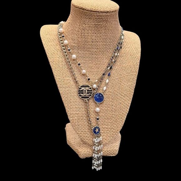 Elegant Blue and Silver Women's Necklace - Picture 7 of 7